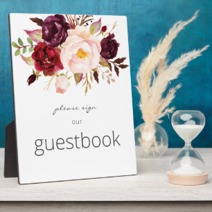 Plaque Photo Symbole Floral de Bourgogne Marsala Blanc