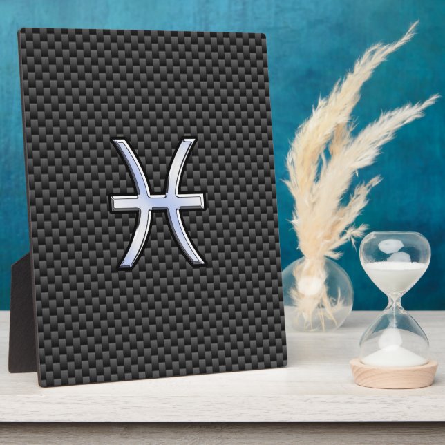 Plaque Photo Symbole zodiaque Pisces sur l'impression de fibre  (Côté)