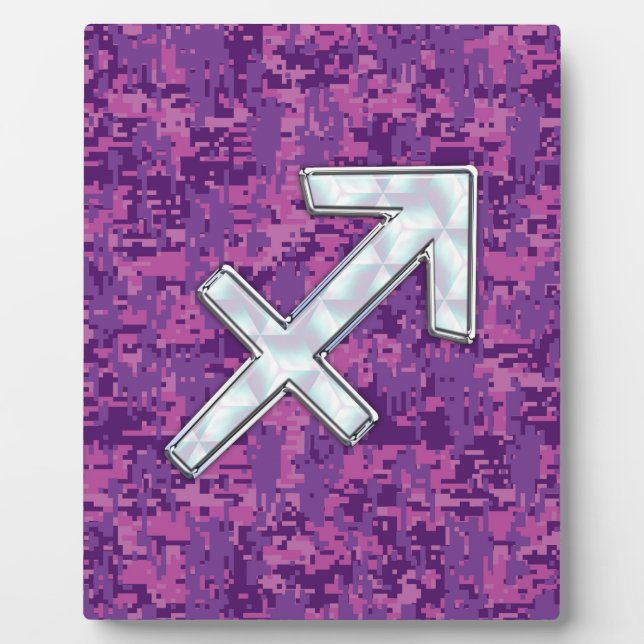 Plaque Photo Symbole zodiaque Sagittarius Camouflage numérique  (Devant)