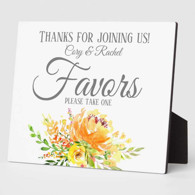 Plaque Photo Sympathique Bouquet d'été Noces Faveurs Signer (Côté)