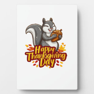 Plaque Photo T-shirt classique écureuil mignon de Thanksgiving