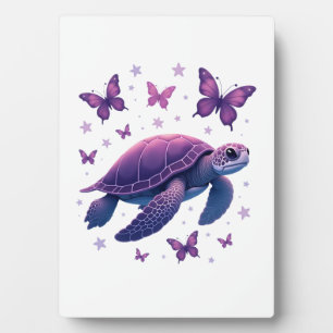 Plaque Photo T-shirt papillon tortue marine violet