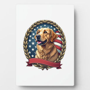 Plaque Photo T-shirt vintage patriotique Heritage Golden Retrie
