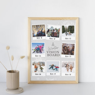 Plaque Photo Tableau de Vision d'Hiver Photo de Famille Avec Da