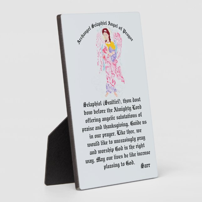 Plaque Photo Tabletop Easel : Archange de prière Selaphiel (Côté)