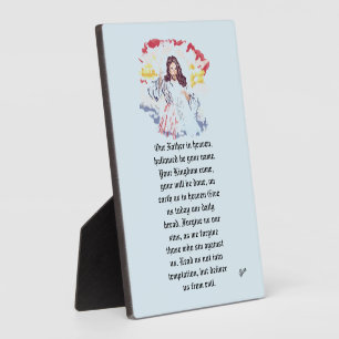 Plaque Photo Tabletop Easel avec toile : Prière du Seigneur