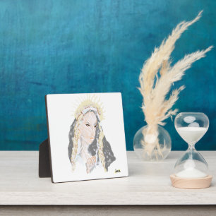 Plaque Photo Tabletop Easel Avec Toile : Vierge Marie