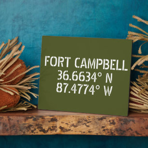 Plaque Photo Tablette Fort Campbell Latitude Longitude