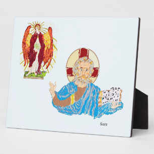 Plaque Photo Tablier et toile : Archanges, Uriel et Jésus