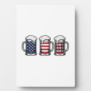 Plaque Photo Tasses à bière patriotiques Conception de chemise 