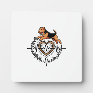 Plaque Photo Tervueren Airedale Terrier Chien qui saute Ligne d