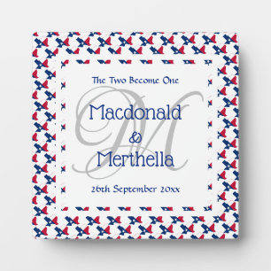 Plaque Photo TEXAS USA Mariage Keepsaké cadeau Monogramme perso