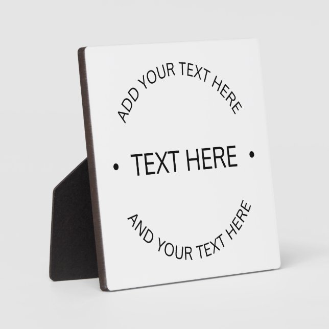 Plaque Photo Texte modifiable simple et moderne | Blanc et noir (Recto)