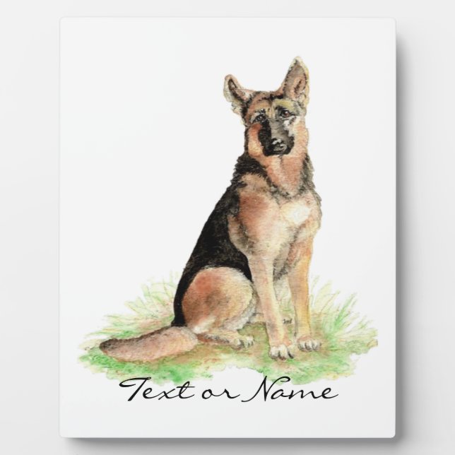 Plaque Photo Texte personnalisé berger allemand chien animal an (Devant)