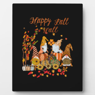 Plaque Photo Thanksgiving Happy Fall Yall Gnome Leopard