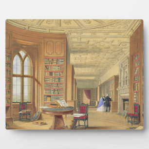Plaque Photo The Library, Windsor Castle, 1838 (litho couleur)