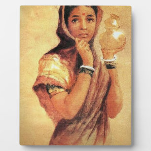 Plaque Photo The Milkmaid 1904 By Raja Ravi Varma