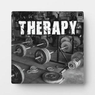 Plaque Photo THÉRAPIE (Barbells) - "Poids levant" Motivationnel