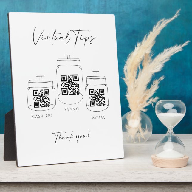 Plaque Photo Tip virtuel Analyse de la boîte QR Code Paiement d (Côté)
