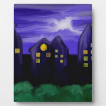 Toile de la ville de ciel nocturne