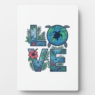 Plaque Photo Tortue de mer Terre Tropical Amour