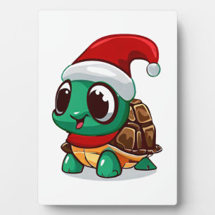 Plaque Photo tortue de Noël