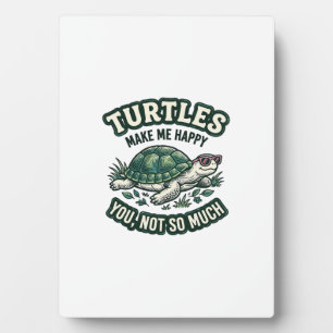 Plaque Photo Tortue Drôle Me Rend Heureux Vintage
