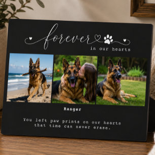 Plaque Photo Toujours dans nos cœurs Mémorial noir pour animal