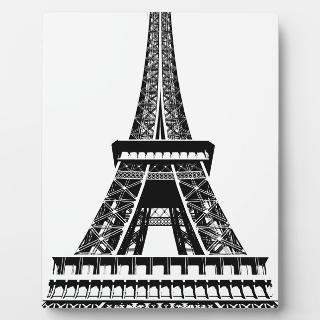 Plaque Photo Tour Eiffel noir blanc Paris France Art (Devant)
