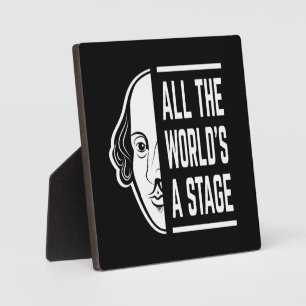 Plaque Photo Toute la scène mondiale Thespian Shakespeare Citat