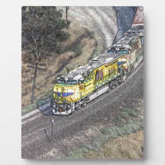 Plaque Photo Train sur la boucle Tehachapi