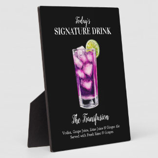 Plaque Photo Transfusion Cocktail Bar Boisson Signal Personnali