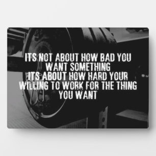 Plaque Photo TRAVAIL DUR - Exercice de musculation Motivation