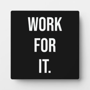 Plaque Photo Travail Pour Ça - Gym, Hustère, Succès, Motivation