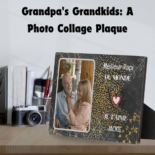 Plaque Photo Trésors intemporels : Grand-père personnalisé et p