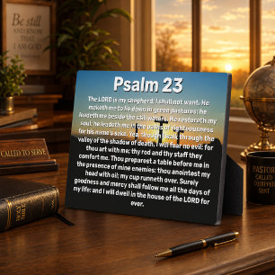 Plaque Photo Trois Croix Psaume 23 Coucher de soleil Bible Vers