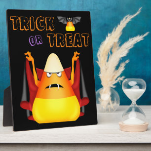 Plaque Photo Trou ou traiter mignon Vampire Corn de bonbons Hal