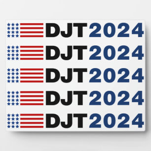 Plaque Photo Trump 2024 DJT