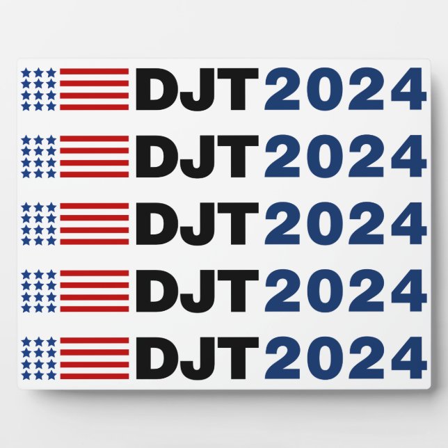 Plaque Photo Trump 2024 DJT (Devant)