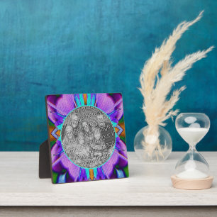 Plaque Photo Turquoise Abstrait violet Ajouter Votre Propre Pho