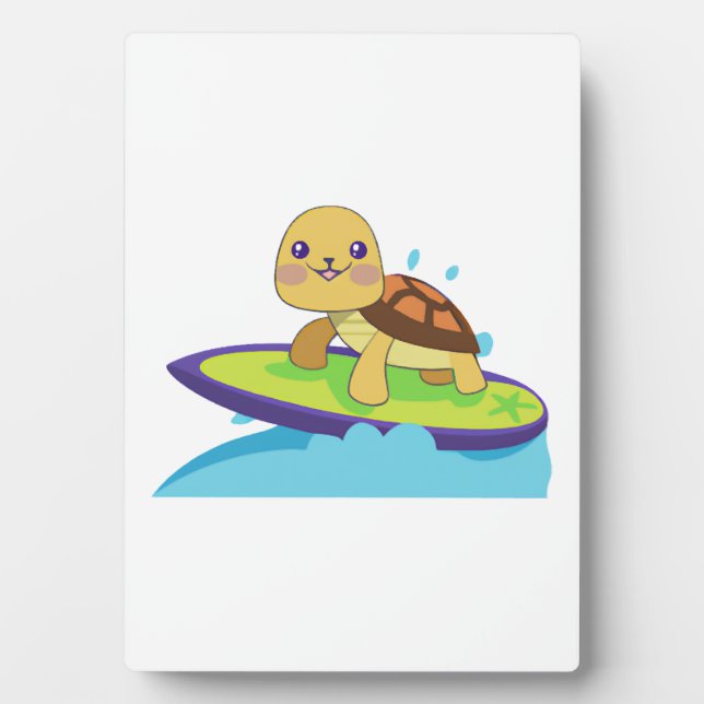 Plaque Photo Turtle on surfboard (Devant)