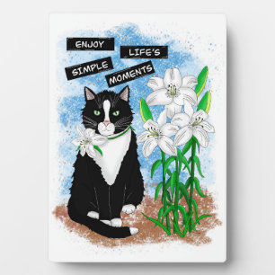 Plaque Photo Tuxedo Chat et Lilies   Devis inspirant