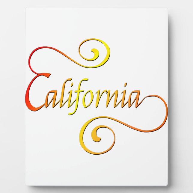 Plaque Photo Typographie de Californie (Devant)