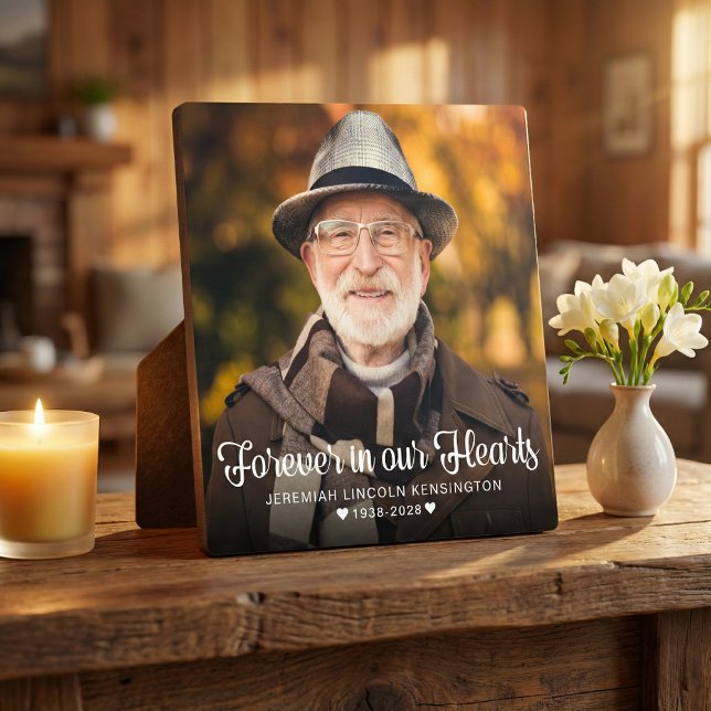 Plaque Photo Typographie Mémorial Photo « À jamais dans nos cœu (Créateur téléchargé)