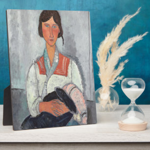 Plaque Photo Tzigane avec bébé, 1919 (huile sur toile)
