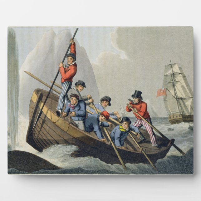 Plaque Photo Un bateau attaque une baleine, gravé par Matth (Devant)