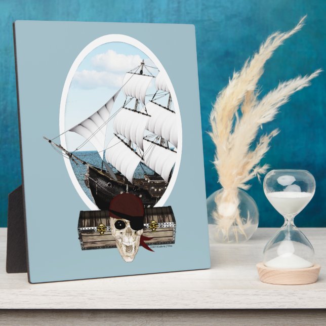 Plaque Photo Un bateau pirate (Côté)