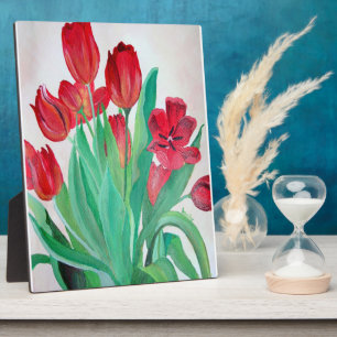 Plaque Photo Un bouquet de tulipes rouges