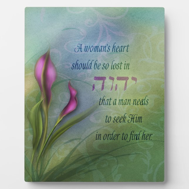 Plaque Photo Un coeur féminin - Calla Lily (Devant)