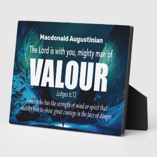 Plaque Photo UN HOMME FORT DE VALEUR Juges 6:12 Inspirationnel